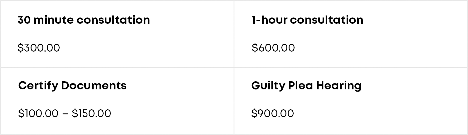 LawTap Screenshot - Legal Service and Pricing Menu